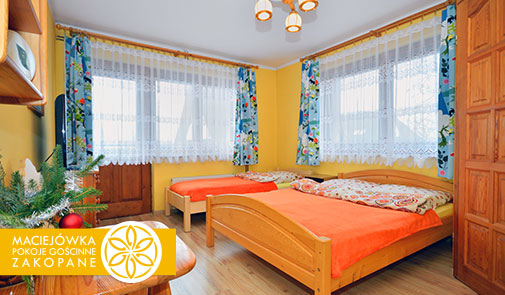 Interior of a double/triple room in Maciejowka Guesthouse