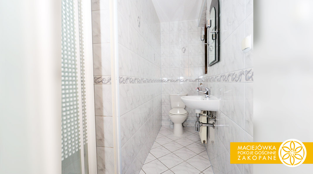 Bathroom of the room No. 1 Kasprowy Peak in Maciejowka Guesthouse