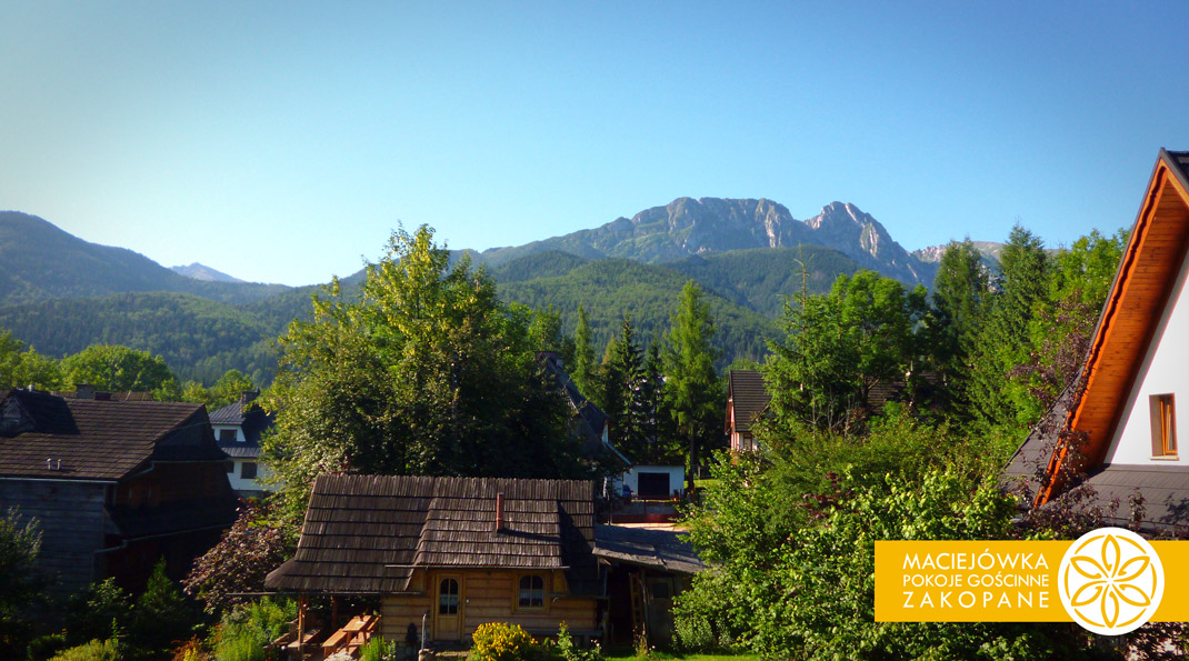 Widok z balkonu pokoju 1º Mały Giewont w Maciejówce | Zakopane