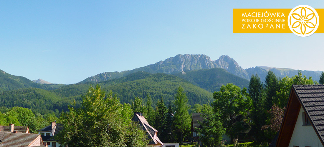 Widok na Tatry z pokoi gościnnych Maciejówka w Zakopanem